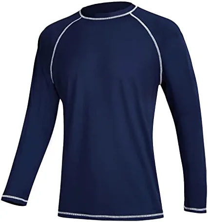 Best deal π Men's Long Sleeve Swim π Shirts Rashguard UPF 50+ UV Sun Protection π Shirt Athletic Workout Running Hiking T-Shirt Swimwear 07- T1 Blue π - Image 3