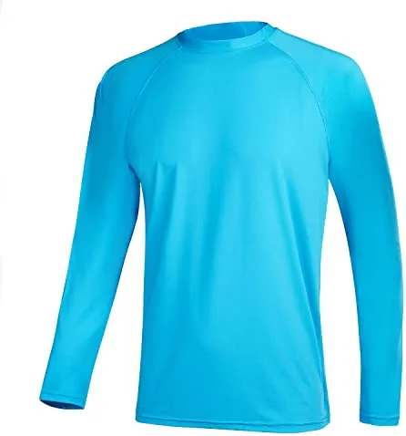 Best deal π Men's Long Sleeve Swim π Shirts Rashguard UPF 50+ UV Sun Protection π Shirt Athletic Workout Running Hiking T-Shirt Swimwear 07- T1 Blue π - Image 6