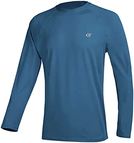 Best deal π Men's Long Sleeve Swim π Shirts Rashguard UPF 50+ UV Sun Protection π Shirt Athletic Workout Running Hiking T-Shirt Swimwear 07- T1 Blue π - Image 13