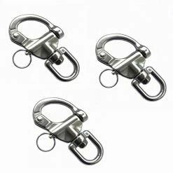 Outlet ❤️ Long Buy 3Pack Swivel Eye Snap Shackle Quick Release Bail Rigging Sailing Boat Marine 316 Stainless Steel For Sailboat Spinnaker Halyard 3-1/2", Silver 🎉