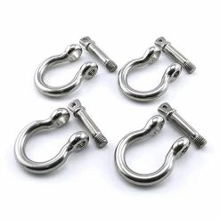 Budget π 4 Pcs Stainless Steel Anchor Shackle 1/4", Heavy Duty Bow Shackle Lifting Sailing Bracelet Anchor Chain, Screw Pin Hardware Rigging For Chains Wirerope Lifting Paracord Outdoor Camping Survival Rop π₯°