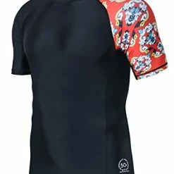 Best Pirce ✨ HUGE SPORTS Men's Splice UV Sun Protection UPF 50+ Skins Rash Guard Short Sleeves(Bee Together, XL) 🤩