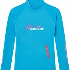 Best Pirce 🥰 MADCAP 👧 Girls Rash Guard Long Sleeve Swimwear Swim Surf 👚 Shirt Top UV Sun Protection For Toddler And Teen 4-16 Years Old Blue 🤩