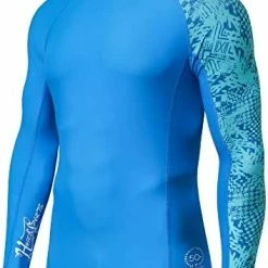 Top 10 🎉 HUGE SPORTS Men's Splice UV Sun Protection UPF 50+ Skins Rash Guard Long Sleeves Sea Forest 😍