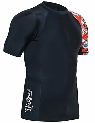 Best Pirce β¨ HUGE SPORTS Men's Splice UV Sun Protection UPF 50+ Skins Rash Guard Short Sleeves(Bee Together, XL) π€© - Image 2