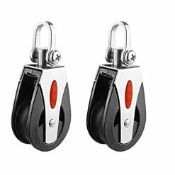 Promo 👏 ISURE MARINE Boat Kokiya 41mm Fixed Eye Pulley Block With Nylon Wheel Heavy Duty 2pcs 🤩