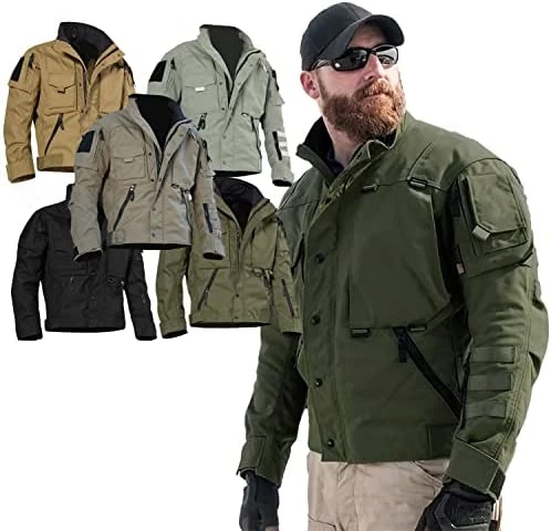 New π₯ Mens All-Terrain Versatile Tactical Jacket Winter Tactical Jacket Waterproof Military Jackets For With 12 Pockets Khaki π