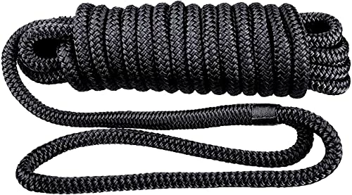 Best Pirce β€οΈ Dock Line, Double Braided Nylon Dock Lines 4840 Lbs Breaking Strength (L: 20 Ft. D:1/2 Inch Eyelet: 12 Inch) 2 Pack Of Marine Mooring Rope Boat Dock Lines Working Load Limit:968 Lbs β¨ - Image 2