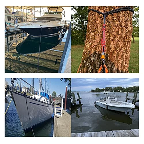 Best Pirce β€οΈ Dock Line, Double Braided Nylon Dock Lines 4840 Lbs Breaking Strength (L: 20 Ft. D:1/2 Inch Eyelet: 12 Inch) 2 Pack Of Marine Mooring Rope Boat Dock Lines Working Load Limit:968 Lbs β¨ - Image 3