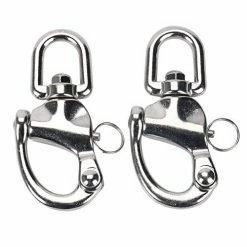 Buy π Amarine Made Pair Of Swivel Eye Snap Shackle Quick Release Bail Rigging Sailing Boat Marine 316 Stainless Steel For Sailboat Spinnaker Halyard 2-3/4", Silver π₯°