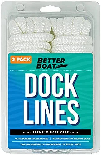 Budget π― Dock Lines Boat Ropes For Docking 3/8" Line Braided Mooring Marine Rope 15FT Nylon Rope Dock Boat Dock Lines For Docking Boat Lines Boating Rope Braided 15' Feet With Loop Ties Black 2 Pack Blue 2 Pk π - Image 5
