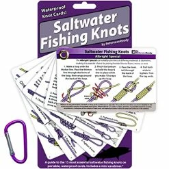Cheapest π ReferenceReady Saltwater Fishing Knot Cards - Waterproof Pocket Guide To 15 Big Game Fishing Knots | Includes Portable Book Of Inshore And Deep Sea Fishing Knots And A Mini Carabiner π