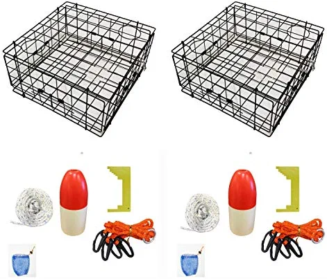 Cheap π₯ 2-Pack Of KUFA Vinyl π§₯ Coated Crab Trap & Accessory Kit Including 100' Rope, Caliper, Harness, Bait Bag & Red/White Float π€© - Image 5