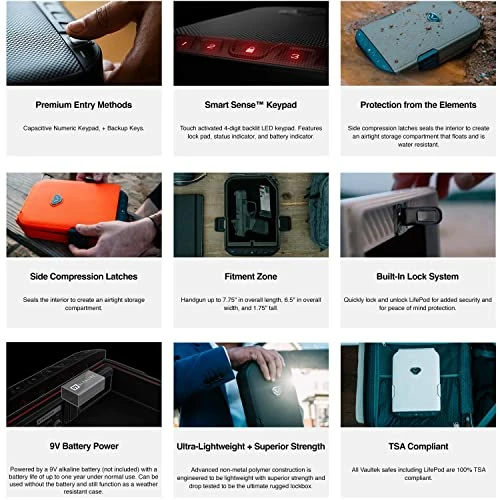 Deals π LifePod Secure Waterproof Travel Case Rugged Electronic Lock Box Travel Organizer Portable Handgun Case With Backlit Keypad β - Image 4