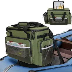 Brand new 🔔 Large Kayak Cooler, Waterproof Kayak Cooler Behind Seat, Kayak Chair Back Cooler Bag For Lawn-Chair Style Seat, Splash Seat Ice Chest Cooler For Kayaking, Fishing & Beaches, Bag Only Silver ❤️
