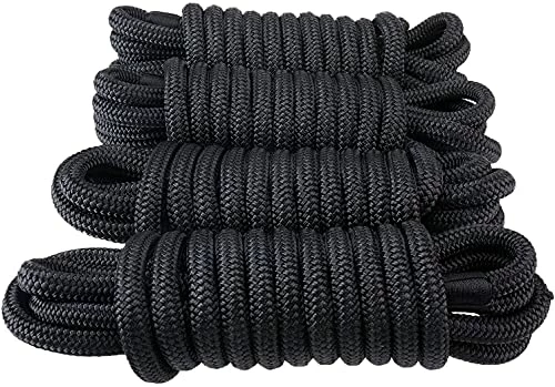 Best Pirce β€οΈ Dock Line, Double Braided Nylon Dock Lines 4840 Lbs Breaking Strength (L: 20 Ft. D:1/2 Inch Eyelet: 12 Inch) 2 Pack Of Marine Mooring Rope Boat Dock Lines Working Load Limit:968 Lbs β¨ - Image 4