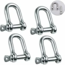 New π Reedny Stainless Steel 304 D Shape Shackle 5/32", 1/4", 5/16",3/8", 9/16", For Chains Wirerope Lifting Outdoor Camping Survival Rope Bracelets Or For Heavy Duty Construction π