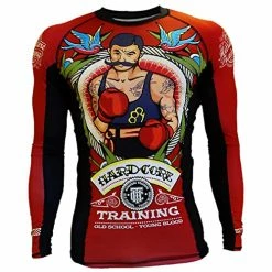 Best deal 🛒 Hardcore Training Old Tattoo 2.0 Men's Rash Guard Compression Long Sleeve MMA No-Gi Tight BJJ Grappling Base Layer Fitness 🥰