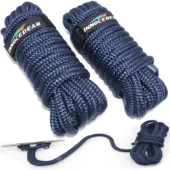 Top 10 😉 2 Pack Premium Navy Blue Dock Lines - 15' / 25'/35' With Eyelet.Double Braided Nylon Dock Line/Mooring Lines.Hi-Performance Marine Boats Ropes Navy Blue-25ft ✨