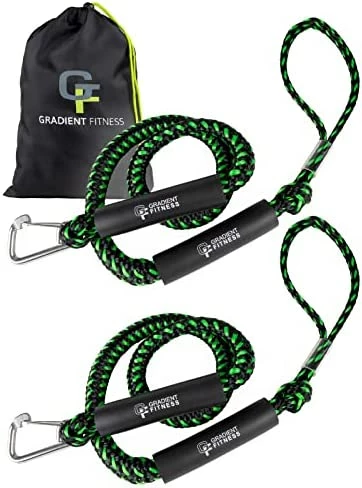 Best reviews of π Bungee Dock Line (2 Pack) | Marine Rope Boat Dock Lines Make Docking & Boarding Easy For Jetski, Kayak, Pontoon. Boat Accessories Stretch 4'-5.5'. Mooring Boat Rope Absorbs Shock Black/g π― - Image 7
