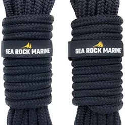 Best reviews of ❤️ Double Braided Nylon Dock Lines (2 Or 4 Pack) |15', 25' Or 30' With 12” Eyelet & Dock Line Ties | Dock Lines For Boats, Marine Rope, Boat Accessories Black - 2 P 🛒