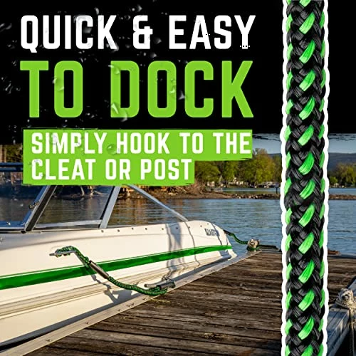 Best reviews of π Bungee Dock Line (2 Pack) | Marine Rope Boat Dock Lines Make Docking & Boarding Easy For Jetski, Kayak, Pontoon. Boat Accessories Stretch 4'-5.5'. Mooring Boat Rope Absorbs Shock Black/g π― - Image 2