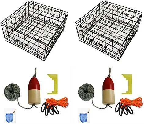 Cheap π₯ 2-Pack Of KUFA Vinyl π§₯ Coated Crab Trap & Accessory Kit Including 100' Rope, Caliper, Harness, Bait Bag & Red/White Float π€© - Image 3